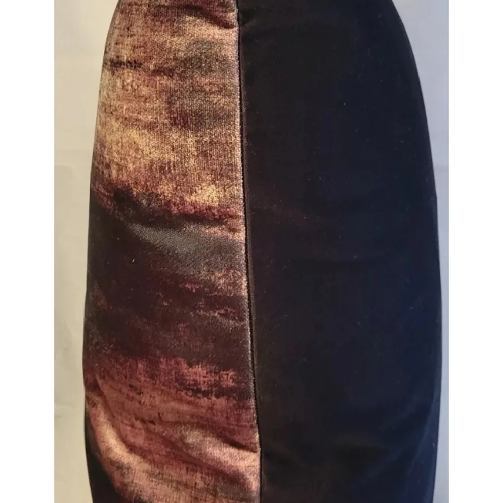 2ct Set CALDEIRA Decorative Throw Pillows Black Brown Marble 18x12 UK Luxury